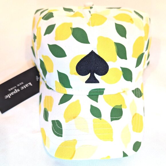 NWT Kate Spade Hat | White, Yellow & Green Lemon Toss Baseball Cap | One Size - Picture 2 of 7